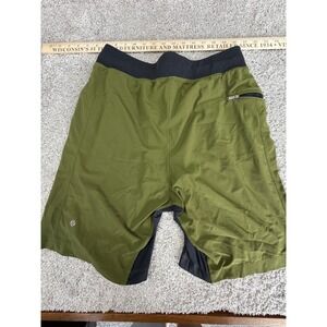 Lululemon Pace Breaker 2-in-1 Shorts Mens 7 Inch Olive Green Black Liner Medium